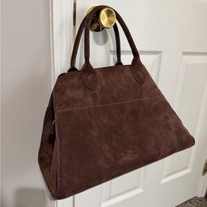 Chic Brown Suede Tote Bag